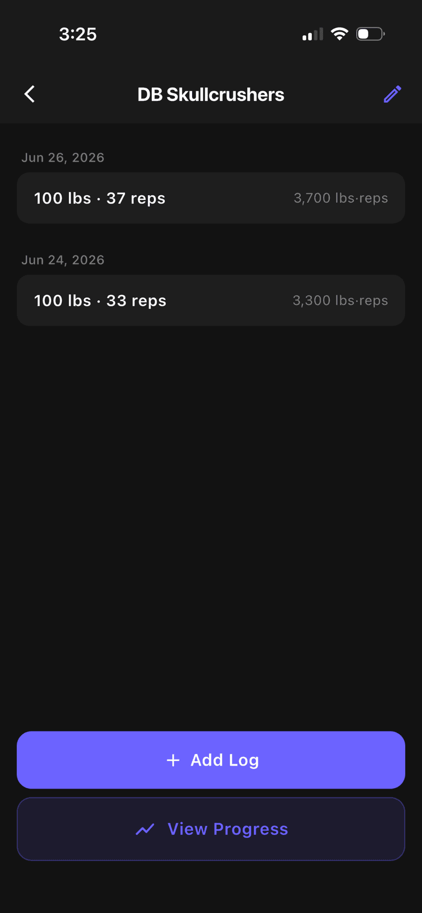 Exercise logs